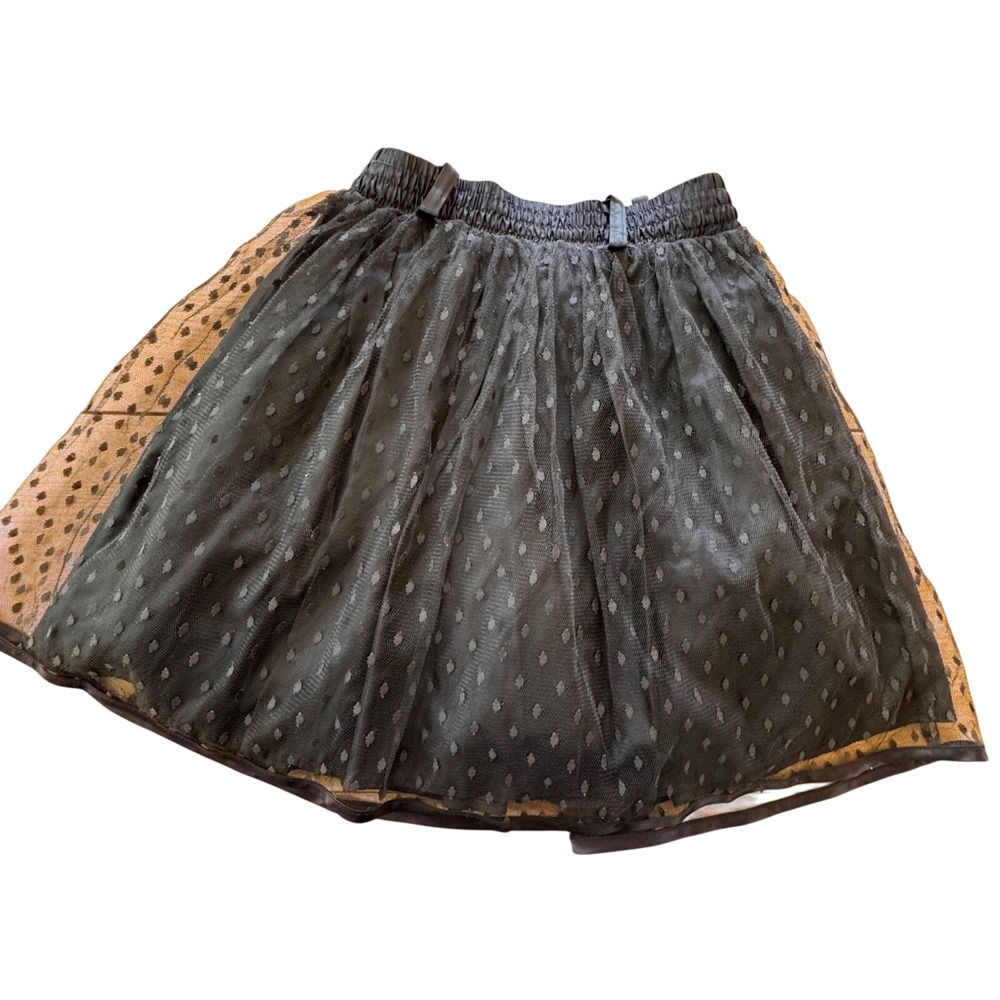 Vintage You Babes Skirt Womens Medium Black Mesh Polka Dot Tulle Goth Indie